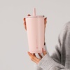 image:imageHydroJug Everyday Tumbler 14 oz CeramicLined Straw Cup FootballDusty Rose