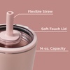 image:imageHydroJug Everyday Tumbler 14 oz CeramicLined Straw Cup FootballDusty Rose