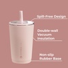 image:imageHydroJug Everyday Tumbler 14 oz CeramicLined Straw Cup FootballDusty Rose