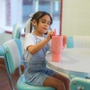 image:imageHydroJug Traveler 20oz Kids Insulated Tumbler with Handle LadybugDaisy Checkers