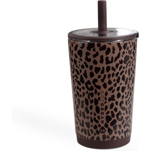 image:imageHydroJug Everyday Tumbler 14 oz CeramicLined Straw Cup FootballBrown Leopard